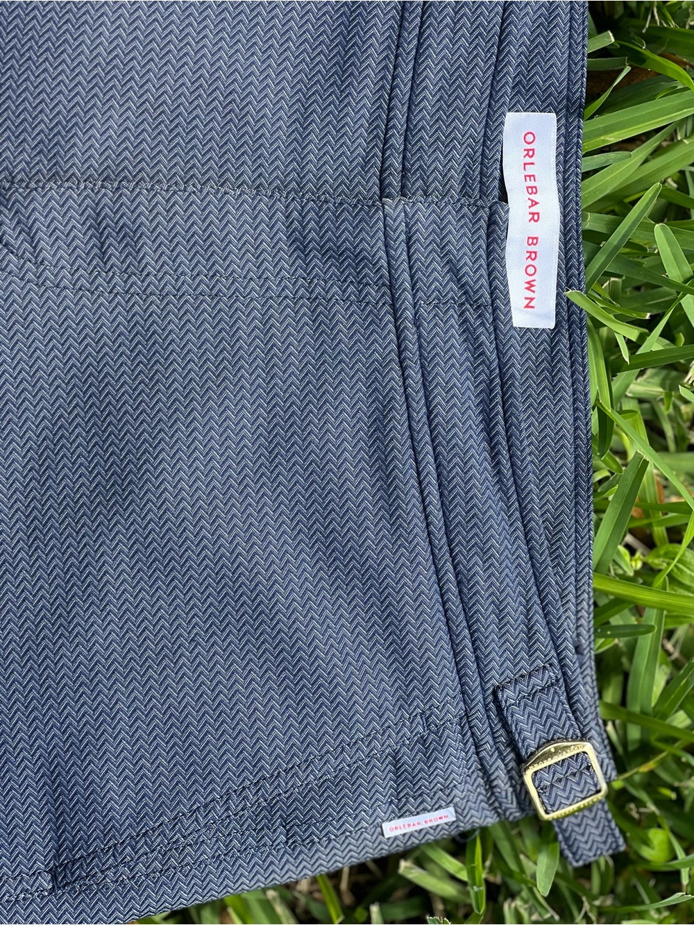 Rare Orlebar Brown Navy Textured Flat Front Shorts - Limited Edition - Picture 5 of 11